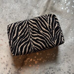 Zebra Print Black & Cream Cosmetic Bag